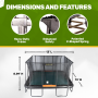 JumpKing 13' x 13' Square Trampoline - Outdoor/Indoor Recreational Trampoline - Large Trampoline and Great Gift for Kids, Adults, & Family Fun