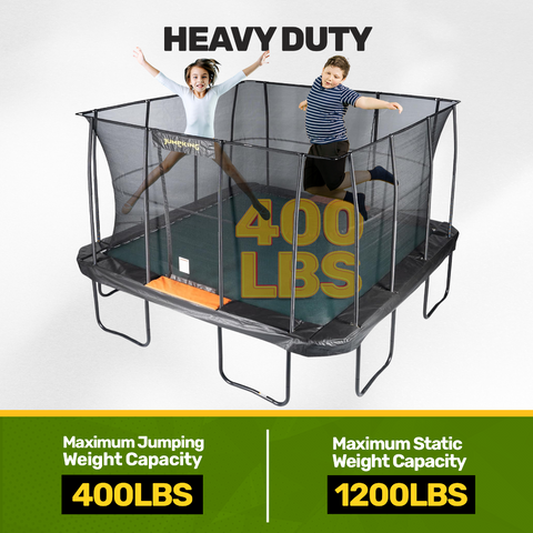 JumpKing 13' x 13' Square Trampoline - Outdoor/Indoor Recreational Trampoline - Large Trampoline and Great Gift for Kids, Adults, & Family Fun