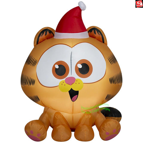 4' Gemmy Airblown Inflatable Christmas Baby Garfield w/ Santa Hat
