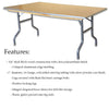 Image of 72" Rectangle Wood Folding Banquet Table