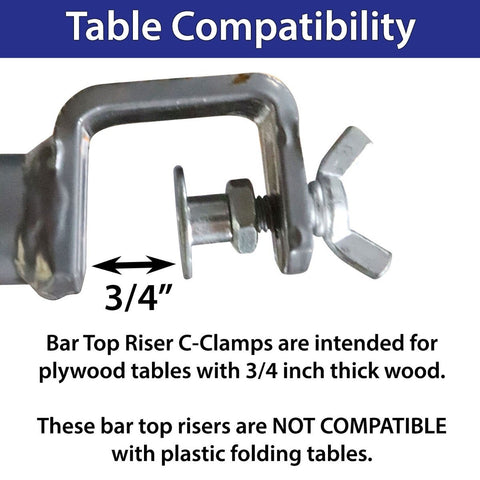 Outer Bar Top Riser for 7.25 Foot Serpentine Folding Table