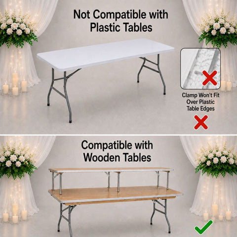 48" Rectangle Wood Folding Bar Top Riser