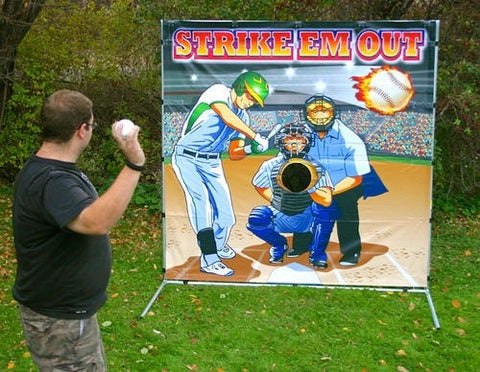 Baseball Toss - Strike 'Em Out Interactive Carnival Frame Game by POGO