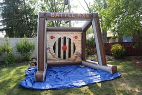 Interactive Throwing Game with Blower - Battle Axe, Wood