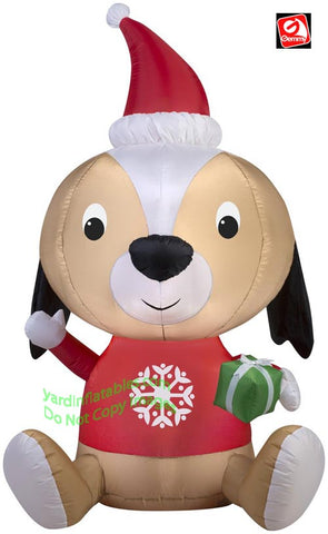 5' Gemmy Airblown Inflatable Big Head Christmas Dog