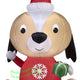5' Gemmy Airblown Inflatable Big Head Christmas Dog