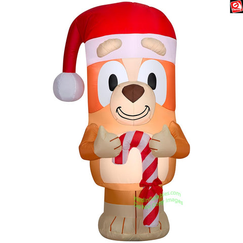 5' Gemmy Airblown Inflatable Christmas Bingo w/ Santa Hat & Candy Cane
