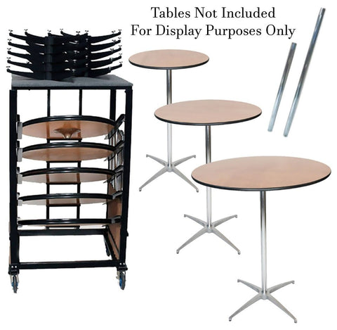Heavy Duty Steel Moving Cart for 36" Bistro / Cocktail Tables