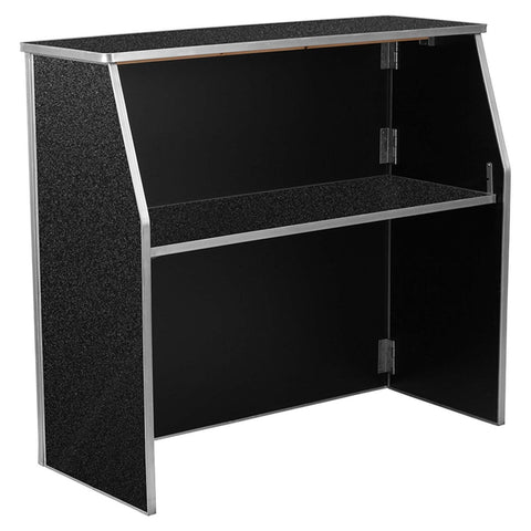 48" Portable Folding Bar, Black Marble