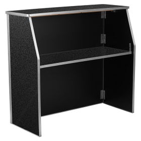 48" Portable Folding Bar, Black Marble