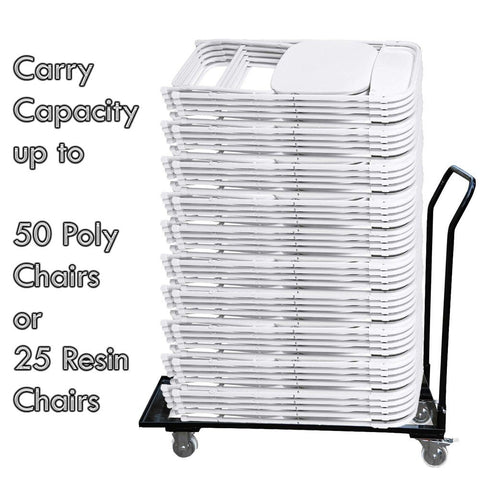 Rolling Folding Chair Cart - Black, Standard