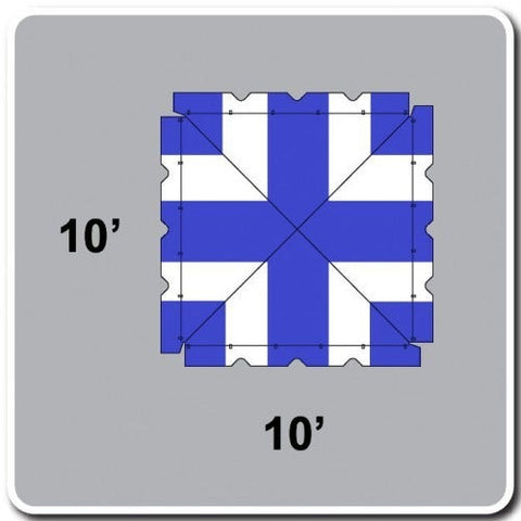 10' x 10' West Coast Frame Party Tent Top - Blue and White
