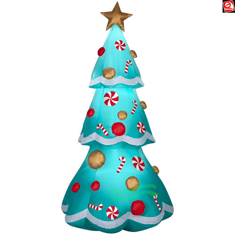10' Gemmy Airblown Inflatable Giant Blue Christmas Tree w/ Star