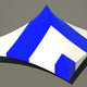 20' x 20' High Peak Frame Top Only - Striped Blue and White