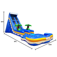 18'H Blue Slide Wet N Dry by MoonWalk USA