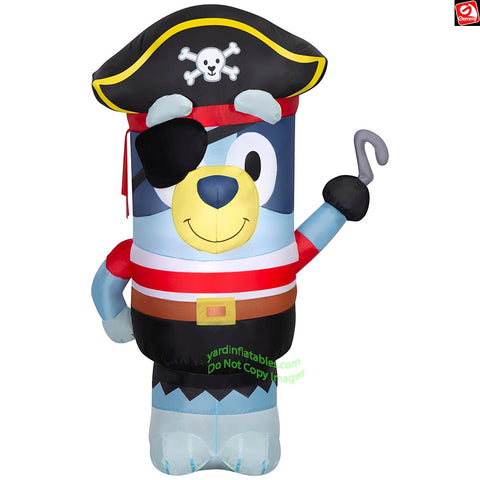 3.5' Gemmy Airblown Inflatable Halloween Bluey in Pirate Costume