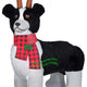 6' Gemmy Airblown Inflatbale Mixed Media Fuzzy Plush Border Collie With Reindeer Antlers