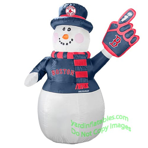 7' Air Blown Inflatable MLB Boston Red Soxs Snowman