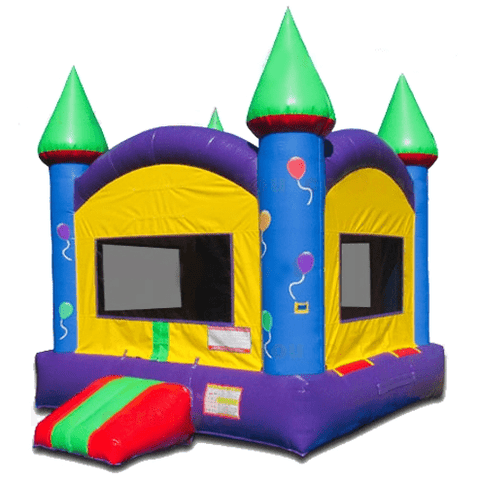 15'H Multi Color Castle Inflatable Moonwalk by Bouncer Depot SKU #1079