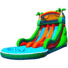 Bouncer Depot Commercial Bouncers 18 Ft Front Load Double Lane Water Slide by Bouncer Depot 2089 18 Ft Front Load Double Lane Water Slide by Bouncer Depot SKU # 2089