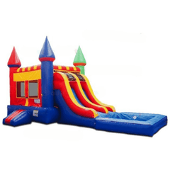 15'H Double Lane Castle Bounce House Combo by Bouncer Depot