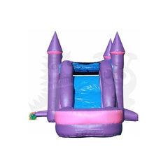 16'H Inflatable Wet/Dry Pink Castle Combo with Slide Pool & Hoop by Rocket Inflatables