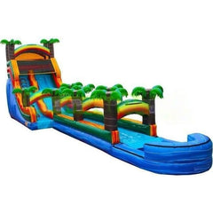 Bouncer Depot Inflatable Bouncers 20 Feet Tropical Slide And Slip N Splash by Bouncer Depot 2134-Bouncer Depot 14'H Module Double Lane Slide Combo Wet/Dry by Bouncer Depot SKU#3070P