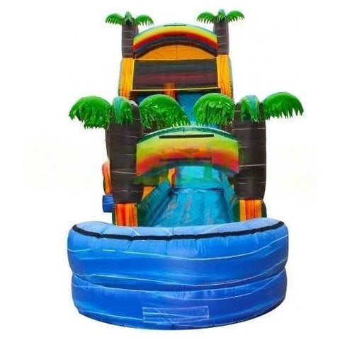 Bouncer Depot Inflatable Bouncers 20 Feet Tropical Slide And Slip N Splash by Bouncer Depot 2134-Bouncer Depot 14'H Module Double Lane Slide Combo Wet/Dry by Bouncer Depot SKU#3070P