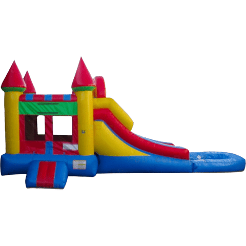 Bouncer Depot Water Parks & Slides 15'H Bright Wet n Dry Compact Castle Combo Jump House by Bouncer Depot 781880295204 MC026P 15'H Bright Wet Dry Compact Castle Combo Jump House Bouncer Depot 