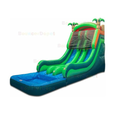 Bouncer Depot Water Parks & Slides 18'H Double Lane Tropical Wet Dry Slide by Bouncer Depot 781880221005 2090 18'H Double Lane Tropical Wet Dry Slide by Bouncer Depot SKU# 2090