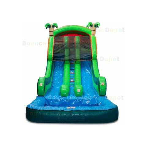 Bouncer Depot Water Parks & Slides 18'H Double Lane Tropical Wet Dry Slide by Bouncer Depot 781880221005 2090 18'H Double Lane Tropical Wet Dry Slide by Bouncer Depot SKU# 2090