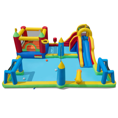 Inflatable Water Slide Bounce House 9-in-1 Jumping Castle with Climbing Wall