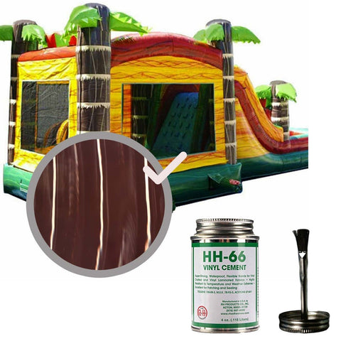 Moose Supply Inflatable Bounce House Vinyl Repair Kit, Brown Marble with 4 oz. HH66 Glue