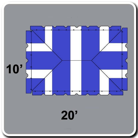 10' x 20' West Coast Frame Party Tent Top - Blue and White