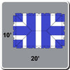Image of 10' x 20' West Coast Frame Party Tent Top - Blue and White