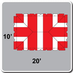 10' x 20' West Coast Frame Party Tent Top - Red and White