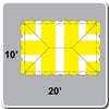 Image of 10' x 20' West Coast Frame Party Tent Top - Yellow and White