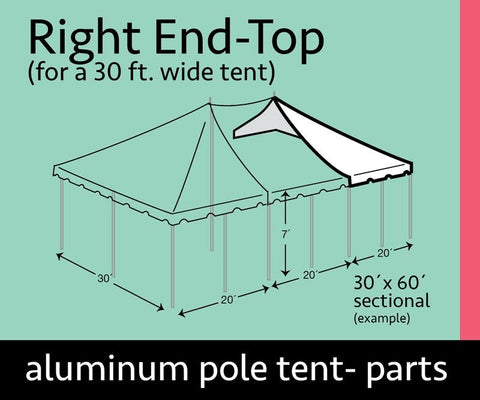 30' x 20' Grommet End Extender Pole Tent Top Only