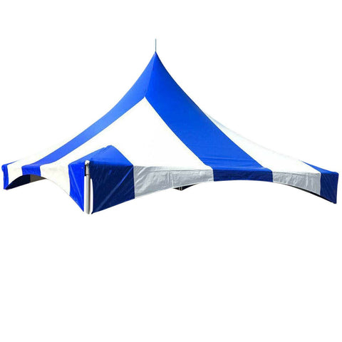 20' x 20' High Peak Frame Top Only - Striped Blue and White