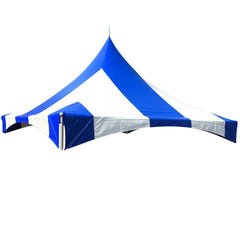 20' x 20' High Peak Frame Top Only - Striped Blue and White