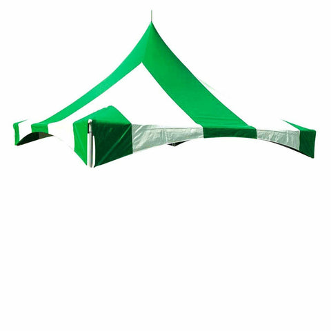 20' x 20' High Peak Frame Top Only - Striped Green and White