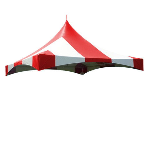 20' x 20' High Peak Frame Top Only - Striped Red and White