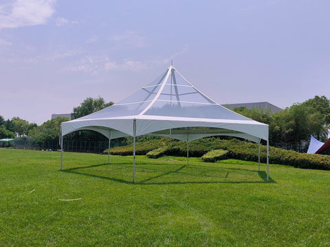 40' Hexagon Premium High Peak Frame Party Tent, Clear