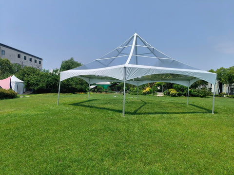 40' Hexagon Premium High Peak Frame Party Tent, Clear