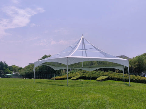 40' Hexagon Premium High Peak Frame Party Tent, Clear