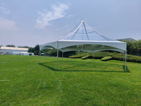 40' Hexagon Premium High Peak Frame Party Tent, Clear