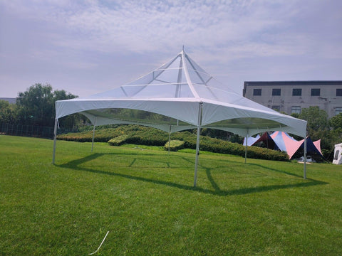 40' Hexagon Premium High Peak Frame Party Tent, Clear