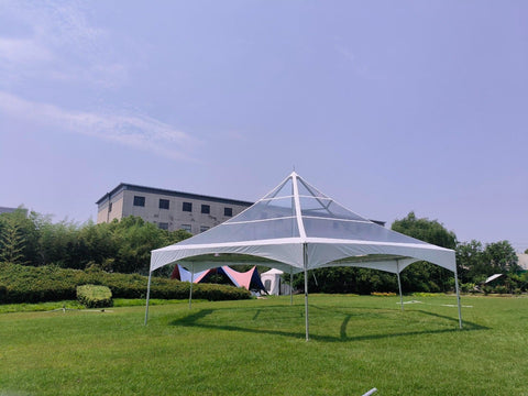 40' Hexagon Premium High Peak Frame Party Tent, Clear