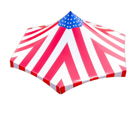 40' x 40' Hexagon High Peak Frame Party Tent Top - Red, White & Blue