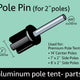 2" Diameter Tent Pole Replacement Tip